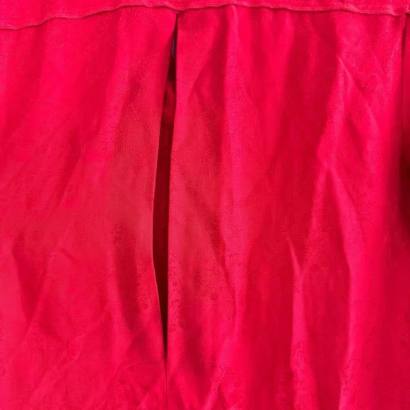 Sandro Paris Red Dress Midi V-neck long sleeve Floral FR 1 / Small US RTR - Picture 7 of 16